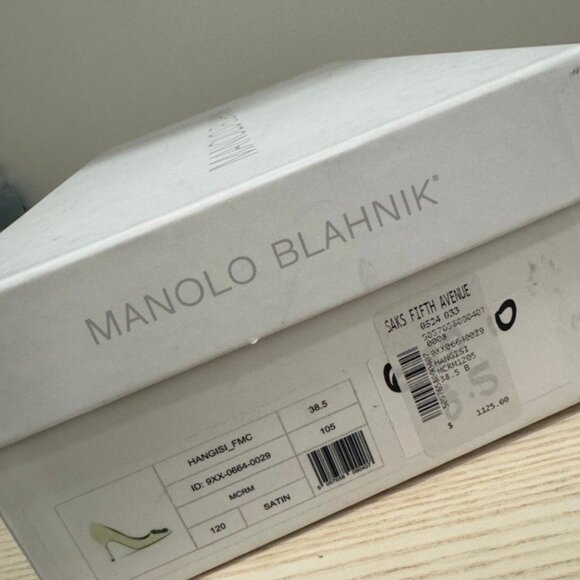 Manolo blahnik White Satin Jewel Buckle Pumps White Satin Jewel Buckle Pump - Picture 8 of 8